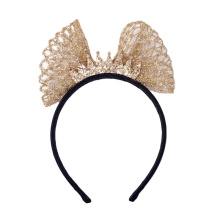 Bow Knot Crown Headband Luxury Hair Accessories Hairband Korean Handmade Princess Birthday Gift Party Sweet for Women Girls
